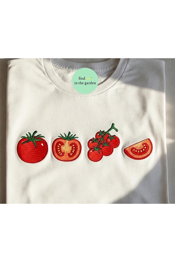 Tomato Embroidered Shirt, Fruit Shirt, Botanical Shirt, Cottagecore Clothing Vegan Shirt, Garden Shirt Vegetable Shirt,Aesthetic Clothes