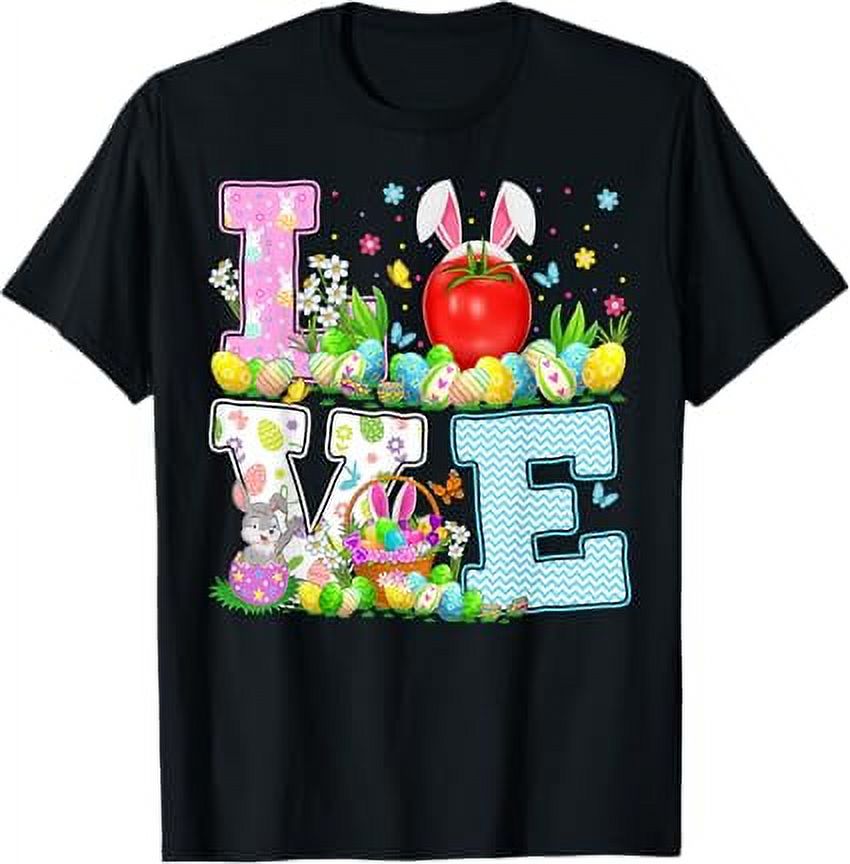 Tomato Fruit Easter Egg Hunt Funny Love Tomato Easter Sunday TShirt