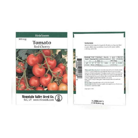 Tomato Garden Seeds - Large Red Cherry - 300 Gram Packet - Non-GMO, Heirloom, Vegetable Gardening Seed