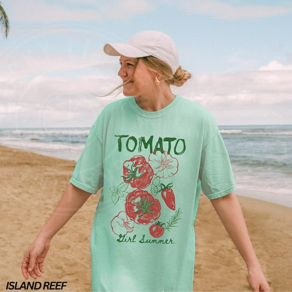 Tomato Girl Summer T-shirt, Farmers Market T-shirt, Tomato T-shirt, Fruit T-shirt, Cottagecore Aesthetic, Summer, Vintage Tomato T-shirt.