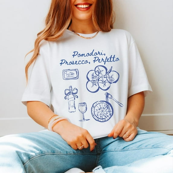 Tomato Girl Summer Tinned Fish T-shirt, Coastal Italy T-shirt, Fisherman Aesthetic T-shirt.