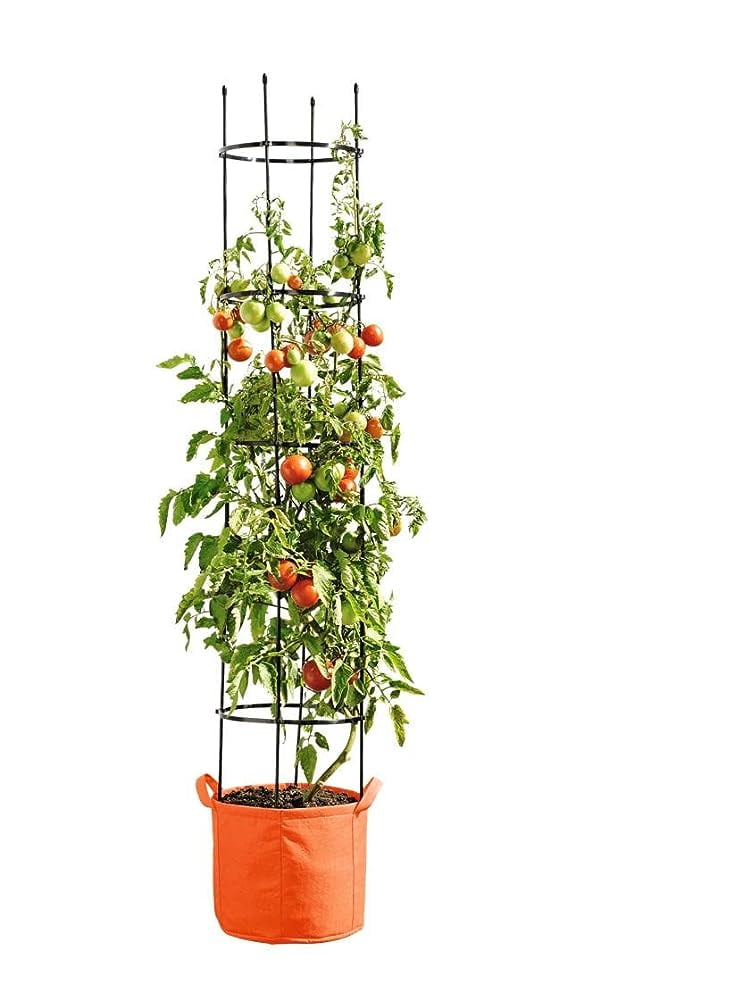 Tomato Grow Bag Set Plant Grow Bags & Adjustable 5Ft Metal Tower