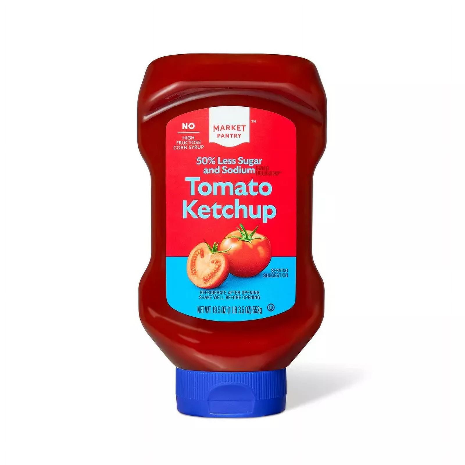 Tomato Ketchup 50% Reduced Sugar and Sodium 19.5oz Market Pantry (Pack of 4)