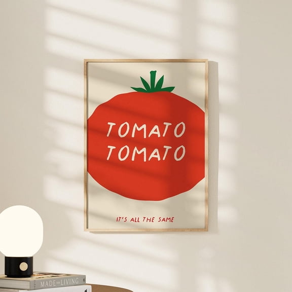 Tomato Kitchen Print Alfresco Dining Room Wall Art, Unframed Canvas 16x20in
