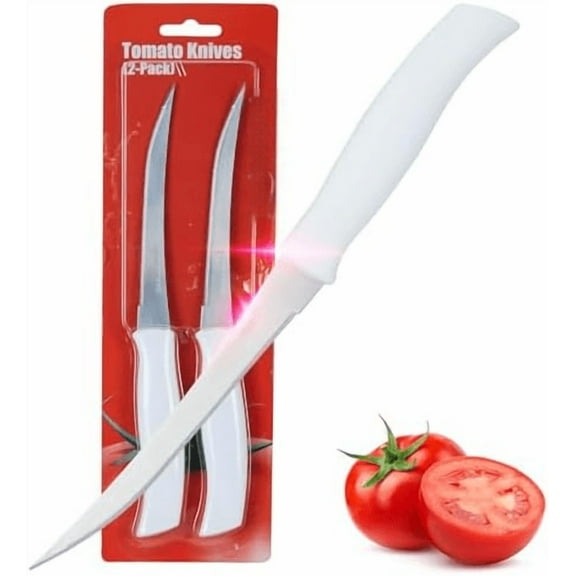 Tomato Knife 3rd Gen 2-Pack, Serrated Stainless Steel Blade, Ergonomic Handle, Precise Cuts for Tomatoes/Fruits/Veggies