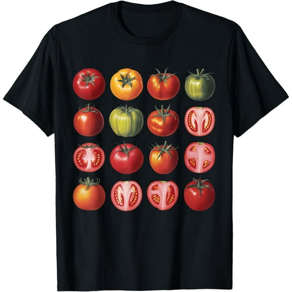Tomato Lover Design Breeds of Tomatoes Farmer's Market Women T-ShirtMen's and women's short-sleeved pure cotton shirts