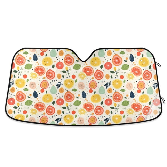 Tomato Orange Berry Car Windshield Sun Shade Foldable Car Front Window Visor Heat and UV Protection 53x23.5