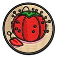 thumbnail image 1 of Tomato Pin Cushion with Strawberry Sewing Applique Multi-Color Embroidered Iron-On Patch - 2.5 Inch Small, 1 of 5