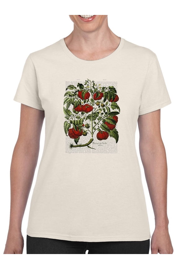 Tomato Plant T-Shirt Women -Fab Funky Designs, Female Medium