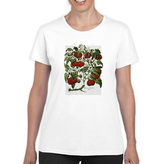 Tomato Plant T-Shirt Women -Fab Funky Designs, Female Small