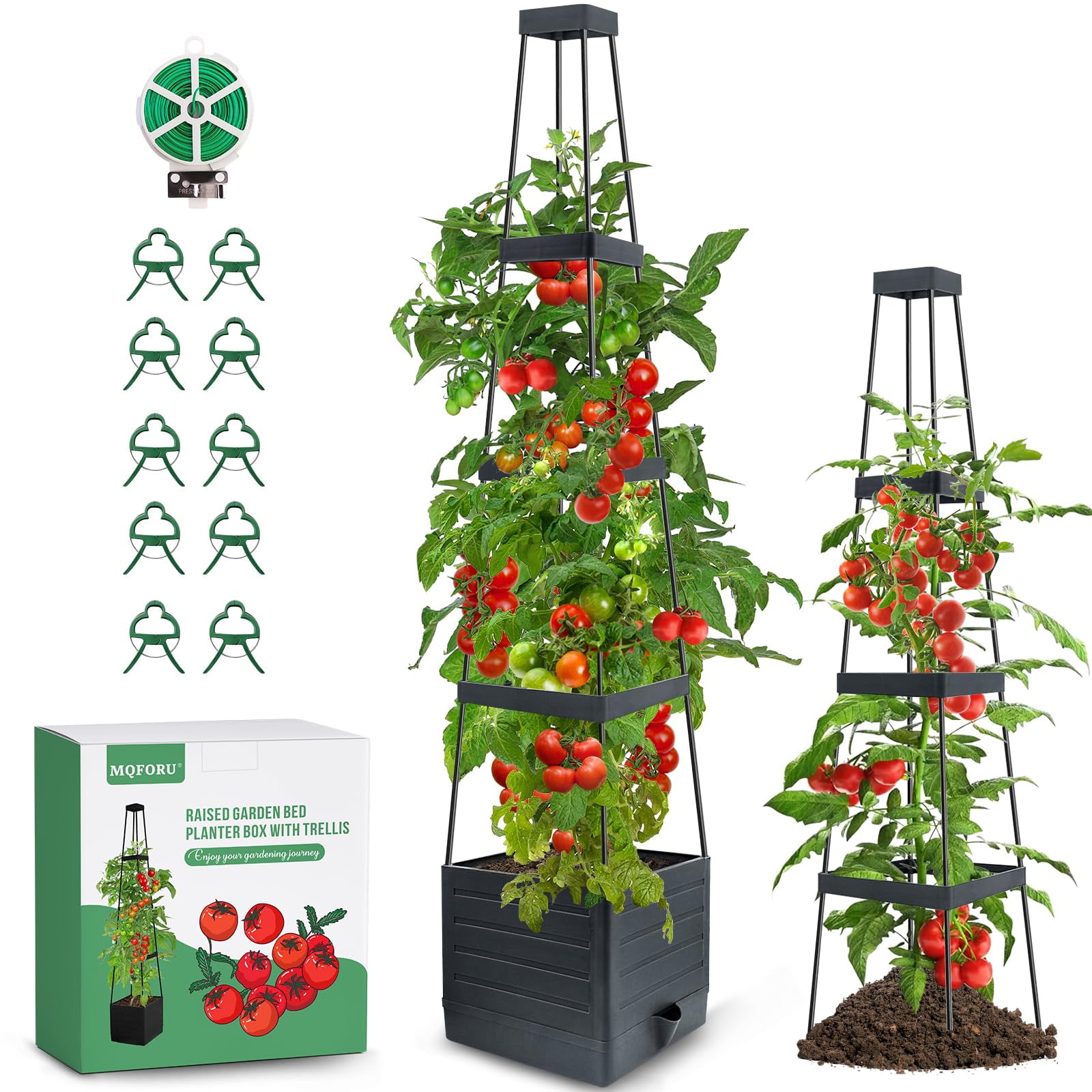 Tomato Planter with Trellis, 57" SelfWatering Tomato Planter Boxes for Climbing Vegetable and