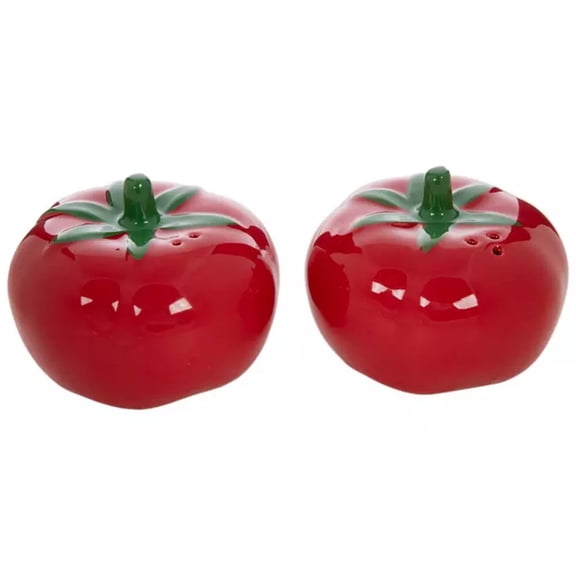 Tomato Salt and Pepper Shaker Set, Ceramic, Red