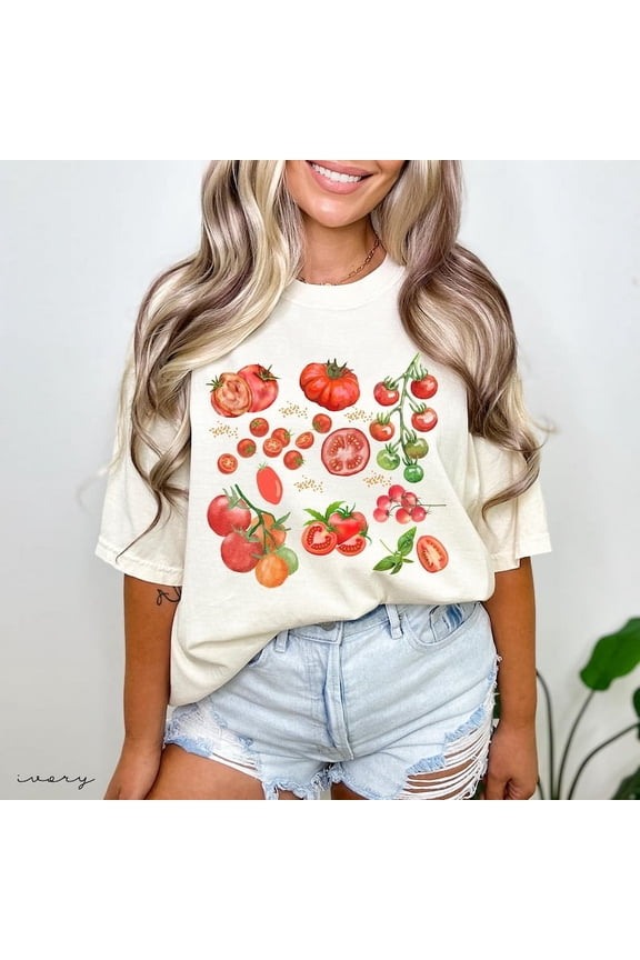 Tomato Shirt, Fruit Shirt, Botanical Shirt, Cottagecore Clothing Vegan Shirt, Garden Shirt Vegetable Shirt,Aesthetic Clothes