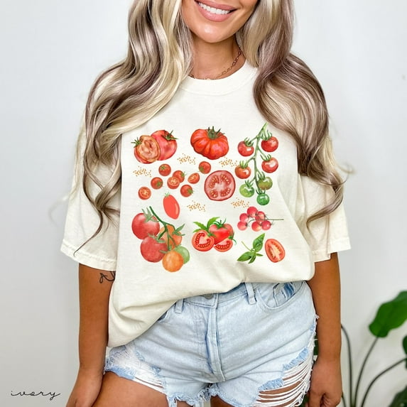 Tomato Shirt, Fruit Shirt, Botanical Shirt, Cottagecore Clothing Vegan Shirt, Garden Shirt Vegetable Shirt,Aesthetic Clothes