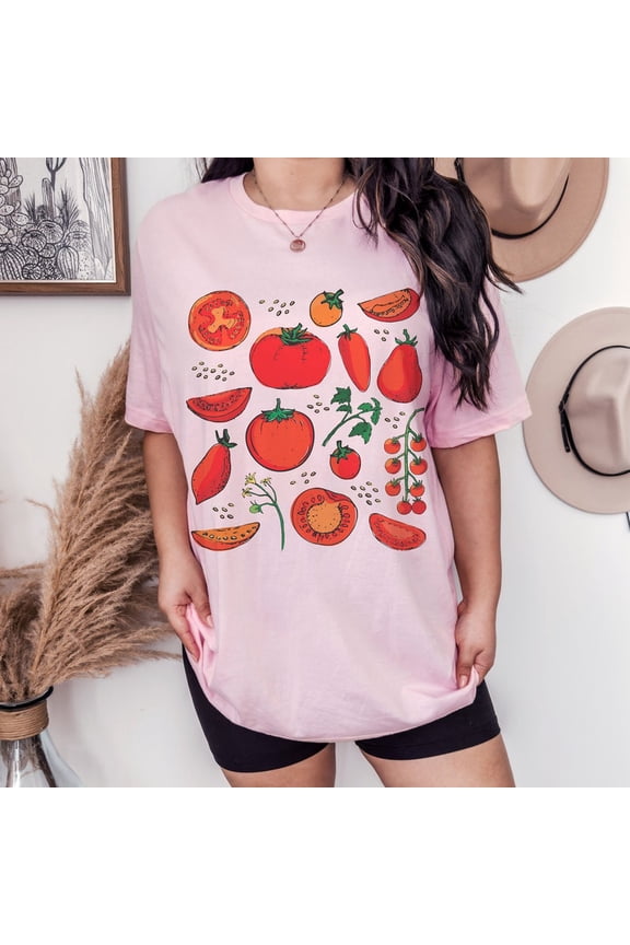Tomato Shirt Fruit Shirt Botanical Shirt Cottagecore Clothing Vegan Shirt Garden T Shirt Vegetable T Shirt Fruit Tee Aesthetic Clothes