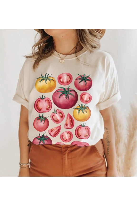 Tomato Shirt Fruit Shirt Botanical Shirt Cottagecore Vegan Shirt Garden T Shirt Vegetable Shirt Fruit Tee Aesthetic Gardening Farmer Tee TSHIRT All Size S-5XL