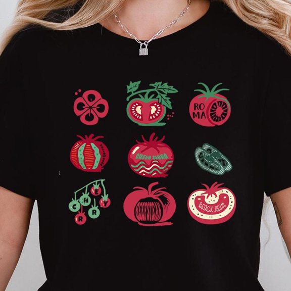 Tomato Shirt, Graphic Tee, Vegetable Screen Print Shirt, Clothing Foodie Gardening Gift, Vegetable Shirt, Tomato T-Shirt, Greenhouse T-Shirt Unisex S-5XL Hot Trending Shirt, Vintage Birthday Gift
