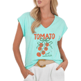 thumbnail image 1 of Tomato Shirt Women Graphic Tees Print Tshirt Shirts Blue Girl Summer Tomato Aesthetic Sleeveless Casual Summer Tee Size S-5XL Tops, 1 of 6