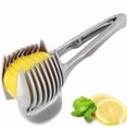 thumbnail image 1 of Tomato Slicer Lemon Cutter Multipurpose Handheld Round Fruit Tongs Stainless Steel Onion Holder Easy Slicing Kiwi Fruits & Vegetable Tools Kitchen Cutting Aid Gadgets Tool, 1 of 6