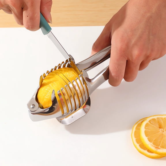 Tomato Slicer and Lemon Slicer, Multipurpose Round Fruit Slicer, Stainless Steel Tomato Holder for Slicing, Easy Fruit Cutter & Vegetable Tools, Potato and Lemon Slicer for Quick Kitchen Tools