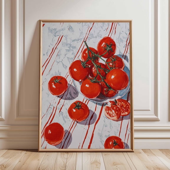 Tomato Still Life Mediterranean Kitchen Wall Art UNFRAMED PAPER POSTER, Home Decor