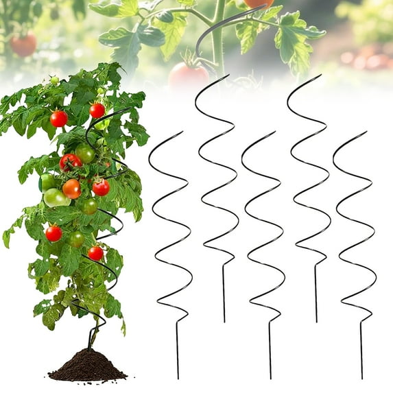 Tomato Twist Stake, Spiral Tomato Stakes, Spiral Plant Support Stakes for Climbing Plants, Plant Supports for Tomato Rose Vine (5PC)