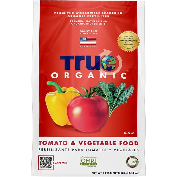 Tomato & Vegetable Food Organic Fertilizer for Superior Harvests with 6% Calcium 12lb Bag Covers 210 sq. ft.