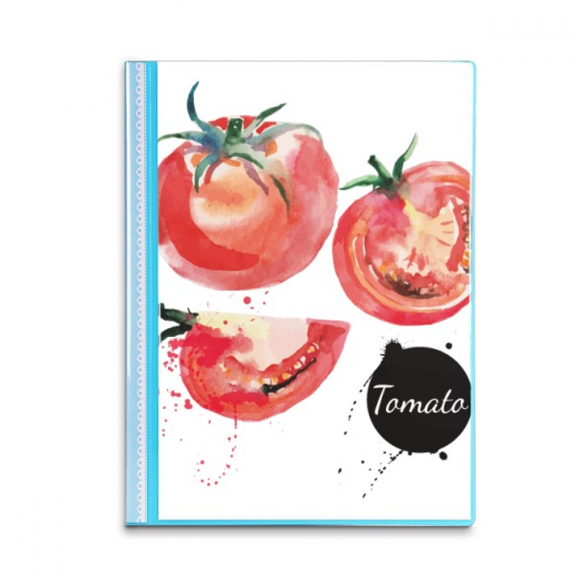 Tomato Vegetable Tasty Healthy Watercolor Book Sheet Protectors Portfolio Binder Folder
