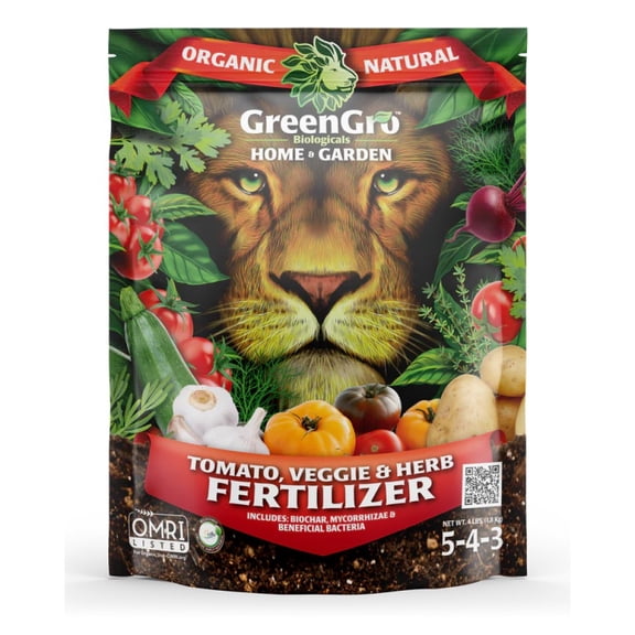 Tomato, Veggie, & Herb Fertilizer - Natural and Organic OMRI Listed - 4 lb Bag by GreenGro Biologicals