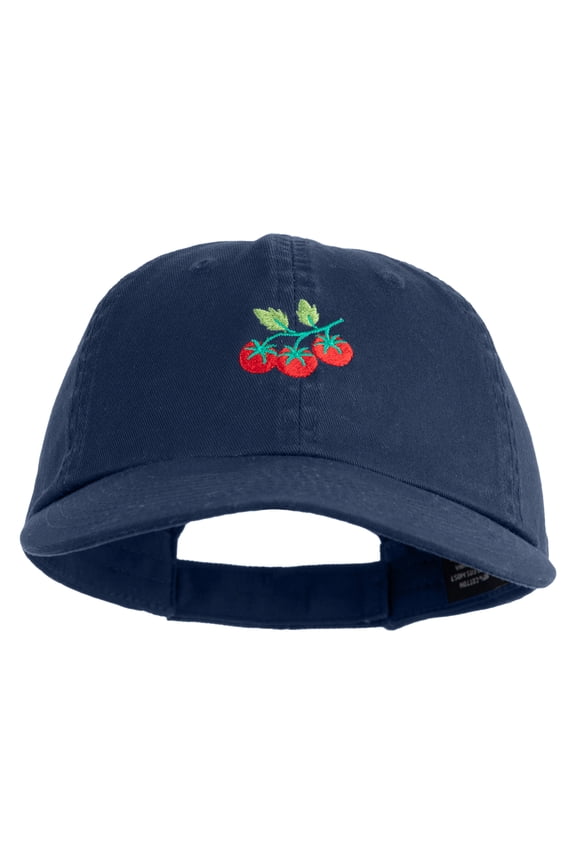 Tomato Vine Embroidered Low Profile Dyed Cotton Twill Cap - Navy OSFM