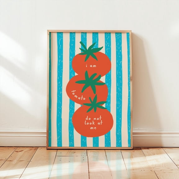 Tomato Wall Art Retro Kitchen Decor Positive Inspirational Daily Motivational Quotes Design1 Unframed Paper Print