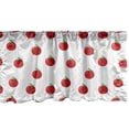 thumbnail image 1 of Tomato Window Valance, Repetitive Cartoon Style on a Plain Background Healthy Foods, Curtain Valance for Kitchen Bedroom Decor with Rod Pocket, 54" X 12", Vermilion Fern Green, by Ambesonne, 1 of 3