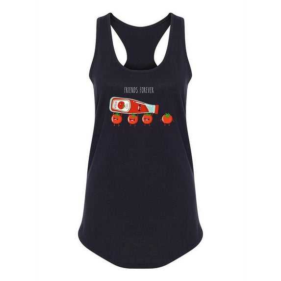 Tomatoes And Ketchup Friends Racerback Tank Women -Image by Shutterstock, Female Small