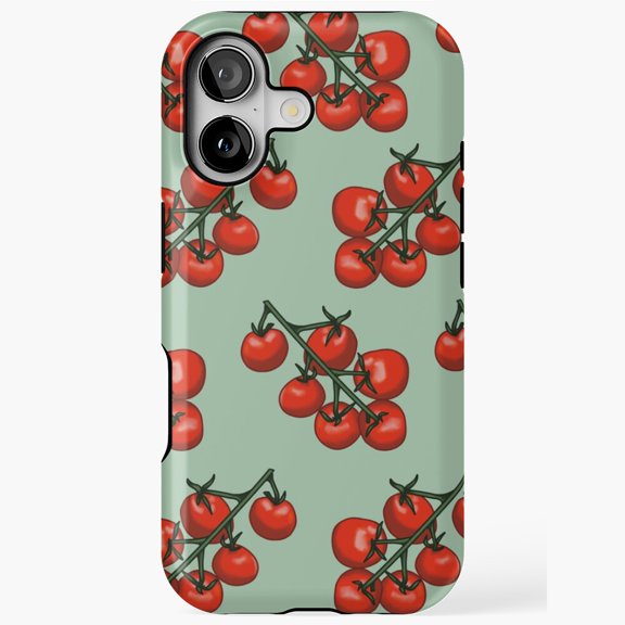 Tomatoes On Vines Fresh Fruit Pattern iPhone Tough Case 11 12 13 14 15 17 Pro Max