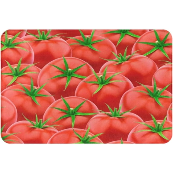 Tomatoes Red Vegetable Food Non-Slip Absorbent Resist Dirt Doormat Entrance Rug Inside Floor Mats for Home Bedroom Kitchen Front Porch 16x24 Inch