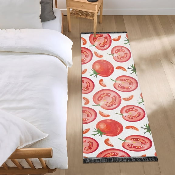 Tomatoes Slices Runner Area Rug 2x6 Soft Non-Slip Washable Bedside Carpet for Hallway Bedroom Living Room Home Decor
