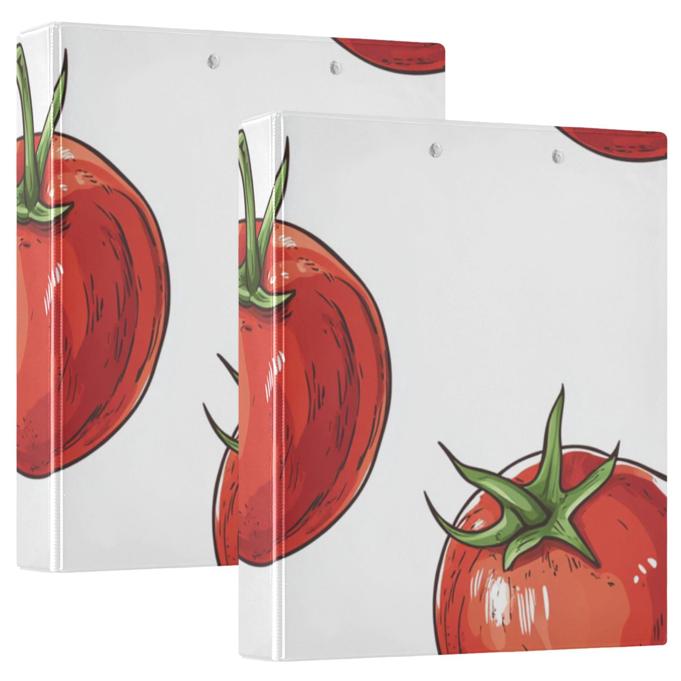 Tomatoes in White 3 Ring Binders 1.5 inch Hardcover File Folders with Interior Pockets A4 Size Organizer for School Office Hospital