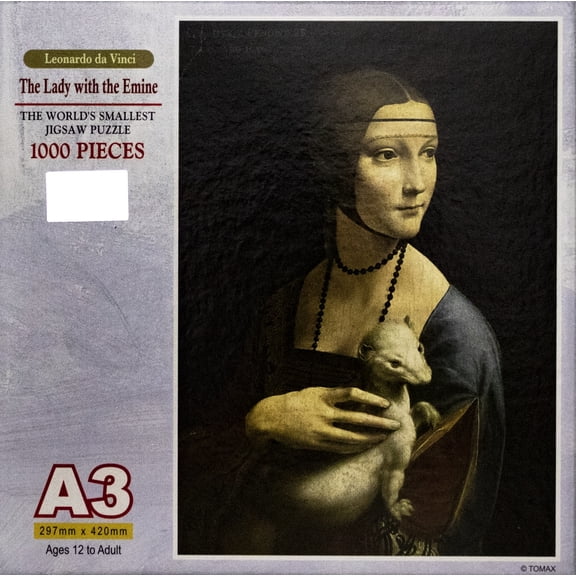 Tomax Miniature Jigsaw Puzzle - Leonardo da Vinci - The Lady with the Emine (1000 Pieces)