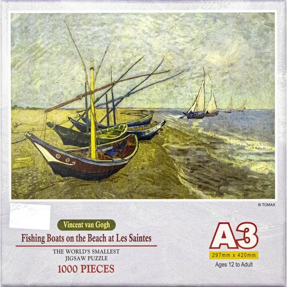 Tomax Miniature Jigsaw Puzzle - Vincent van Gogh - Fishing Boats on the Beach at Les Saintes (1000 Pieces)