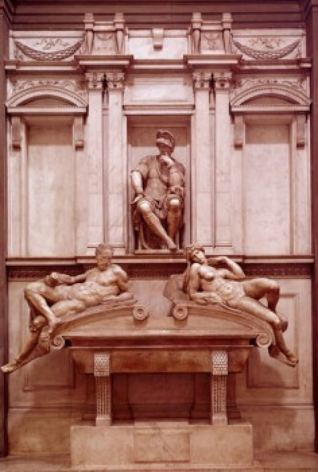 Tomb of Lorenzo de Medici by Michelangelo Buonarroti marble 1524-31 (1475-1564) Italy Florence San Lorenzo Sagrestia Nuova Canvas Art - Michelangelo Buonarroti (18 x 24)