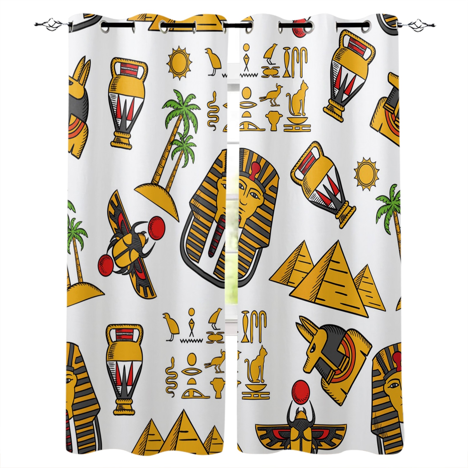Tomb Of Pharaoh Egypt Golden Tomb Window Interior Curtain Valance Drape
