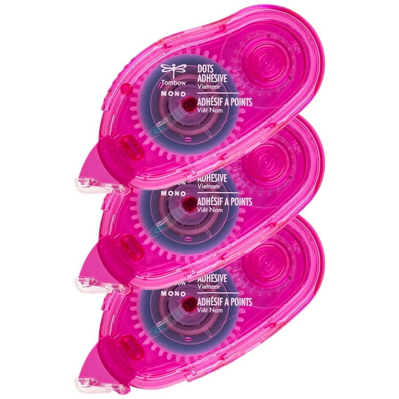Tombow 3 Count (18 total) Mono Dot Clear Adhesive Tape Refills - Acid Free Tape for Photos - Scrapbooking - Arts and Crafts - Bulk 6 Pack