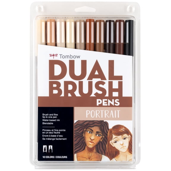 Tombow Dual Brush Pen Art Markers, 10-Pack, Portrait