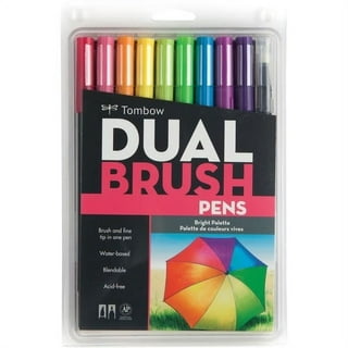 Dual Brush Pen Art Markers, Lettering Favorites, 10-Pack + Free Fudenosuke  Brush Pen