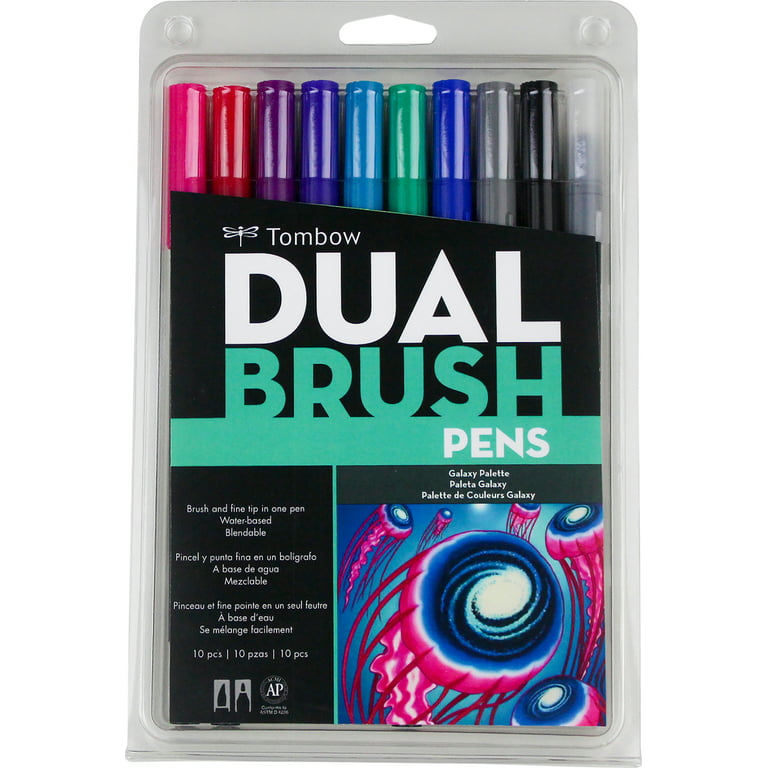 Dual Brush Pen Art Markers 10-Pack, Galaxy, Brush Markers
