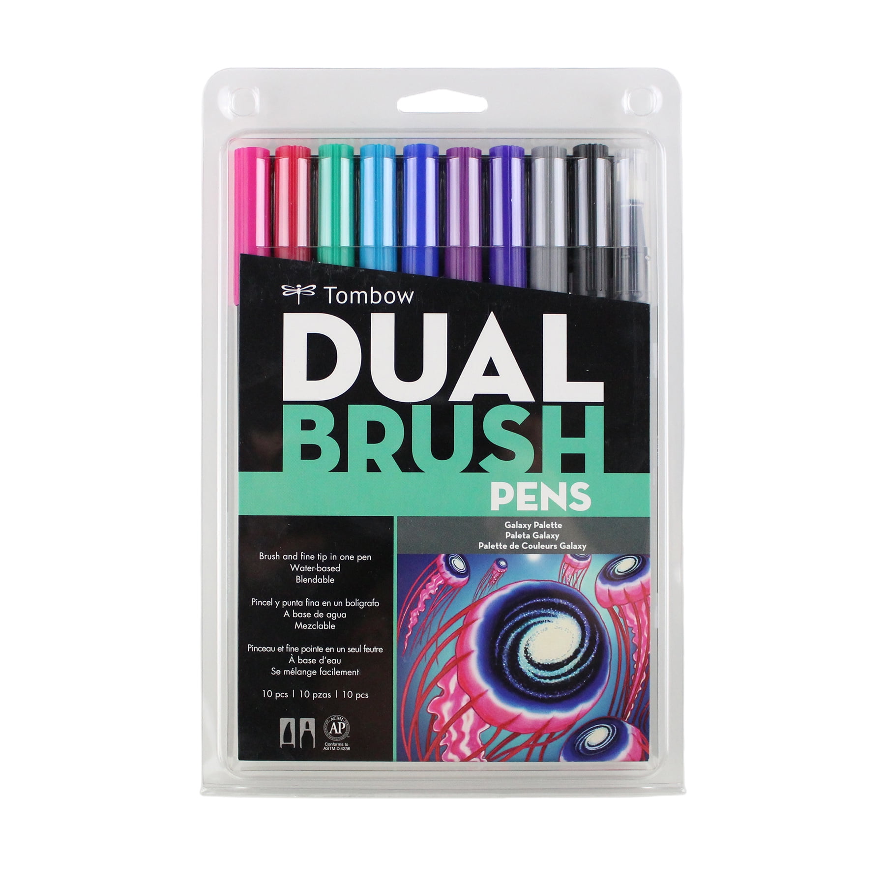 Tombow 56188 Dual Brush Pen Art Markers, Galaxy, 10-Pack - Walmart.com