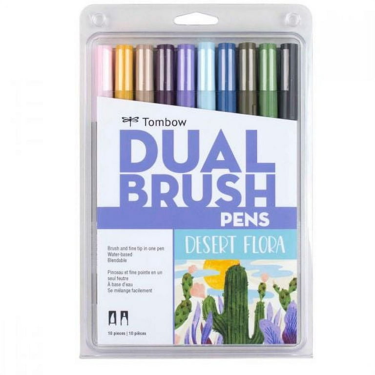 Dual Brush Pen Art Markers, Bright, 10-Pack by Tombow