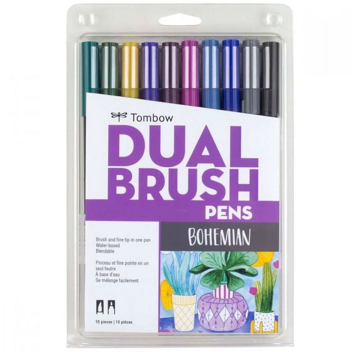 Tombow 56218 Dual Brush Pen Art Markers, Bohemian, 10-Pack