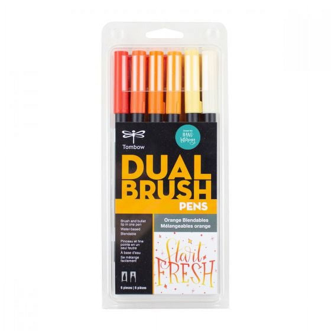Tombow Dual Brush Pen Set of 6, Orange Blendables