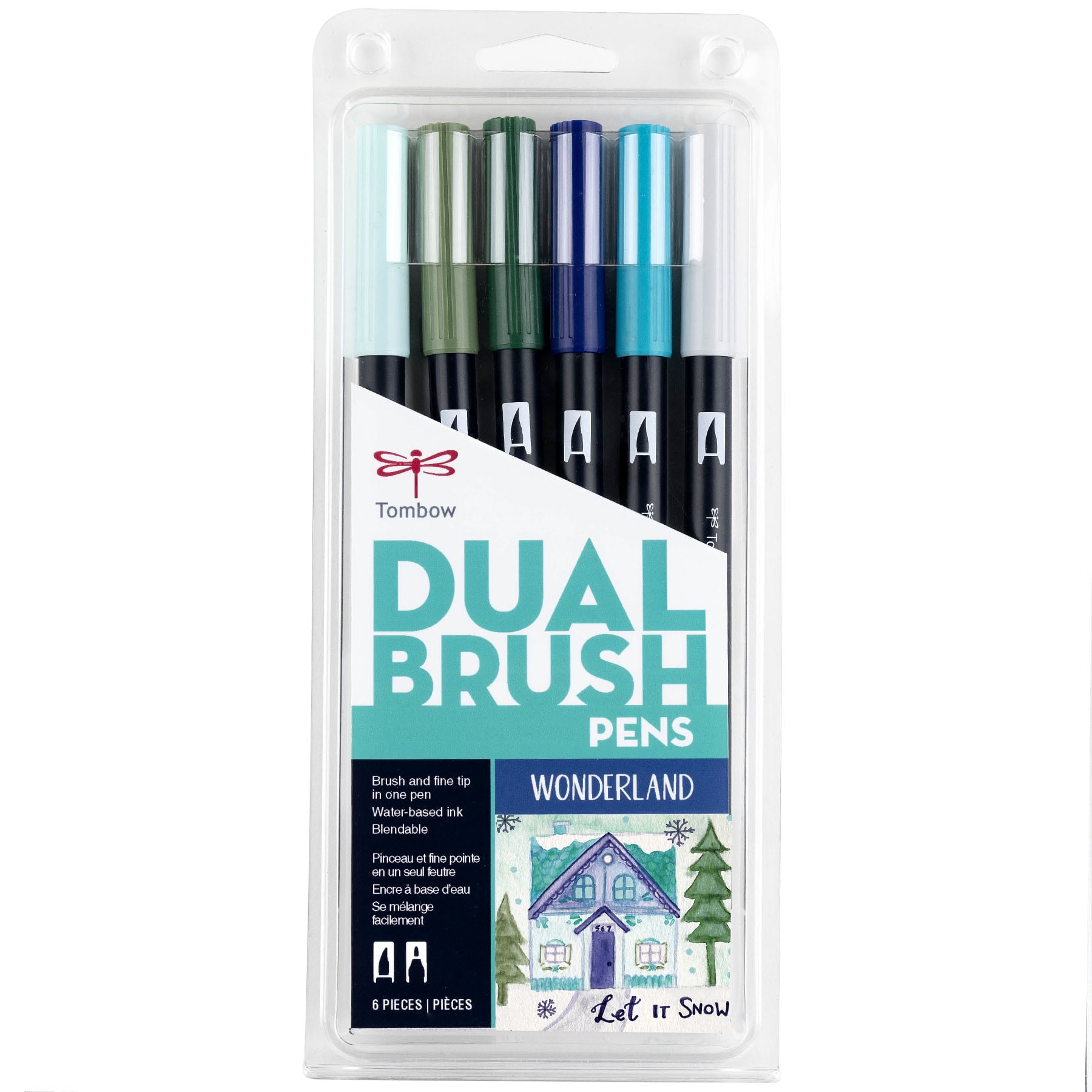 Tombow 56227 Dual Brush Pen Art Markers Wonderland 6-Pack